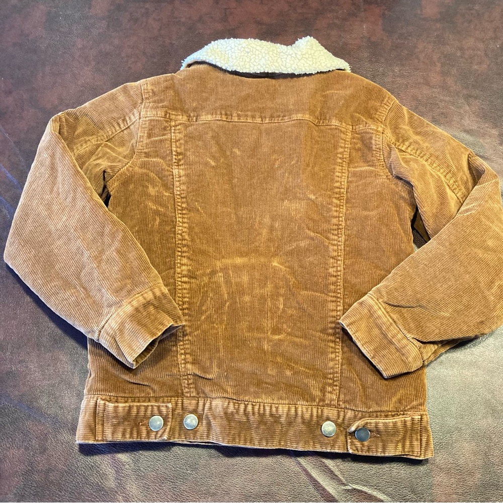 Chestnut Brown Shearling Lined Corduroy Work Coat - Picture 6 of 8